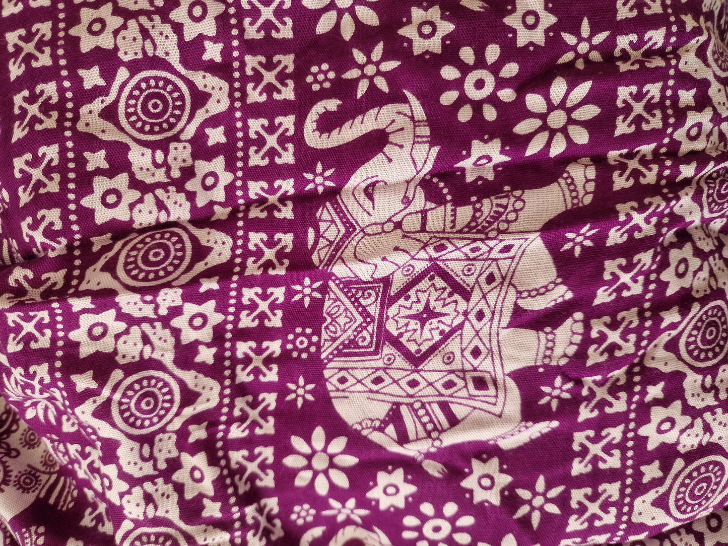 Elephant Print High-rise Harem Trousers/Yoga Pants