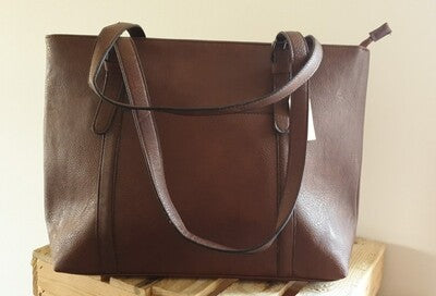 Brown Faux Leather Handbag