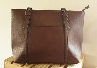 Brown Faux Leather Handbag