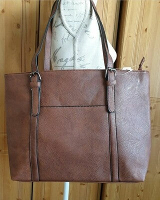 Brown Faux Leather Handbag