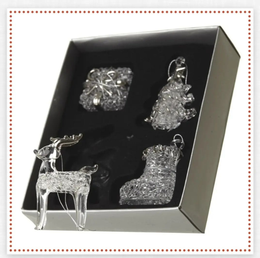 Glass Decorations - 4 pack