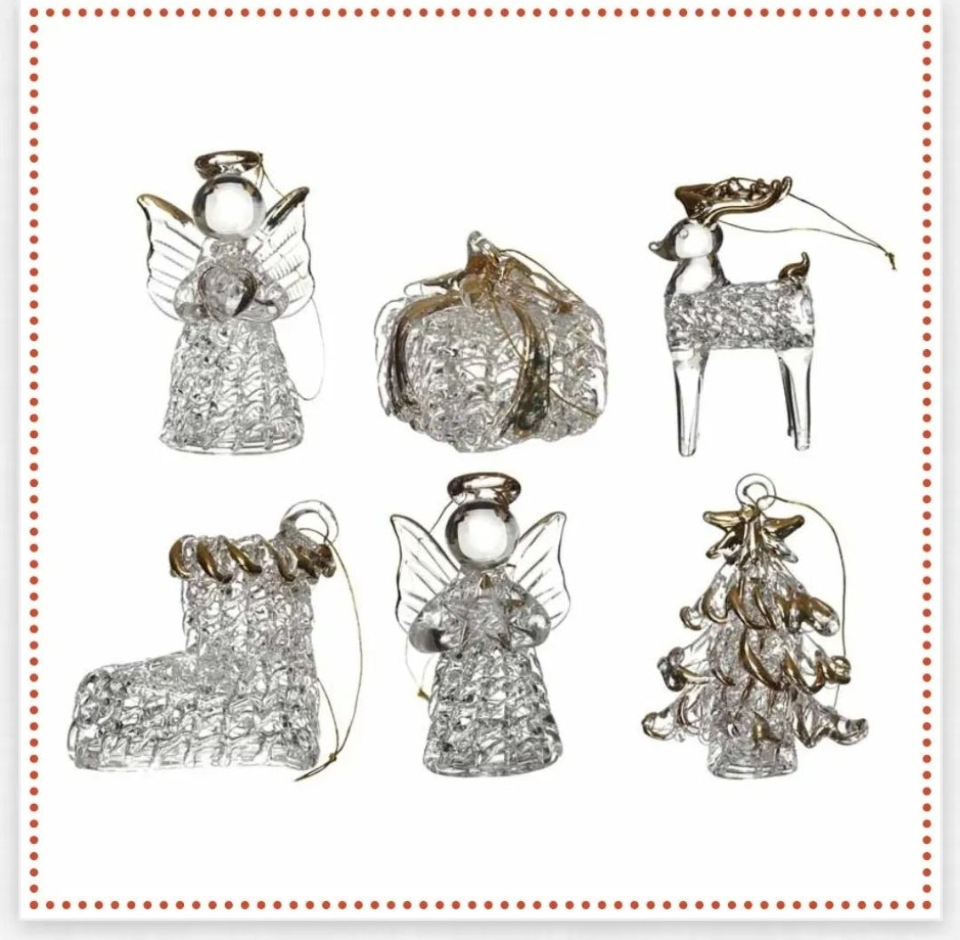 Glass Decorations - 6 pack