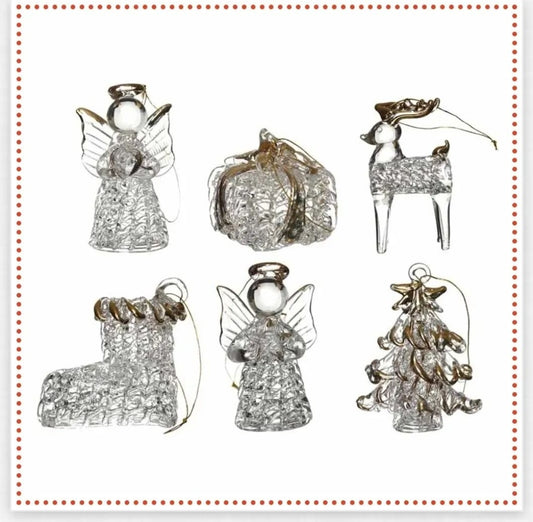Glass Decorations - 6 pack